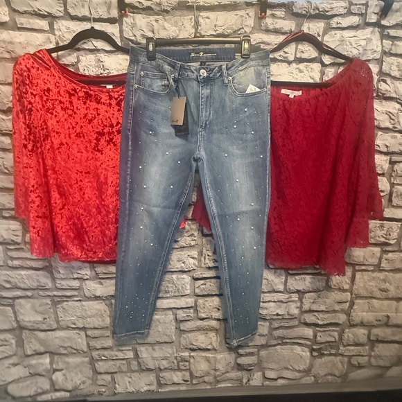 New with Tags Seven 7 embellished Jeans - Picture 1 of 10